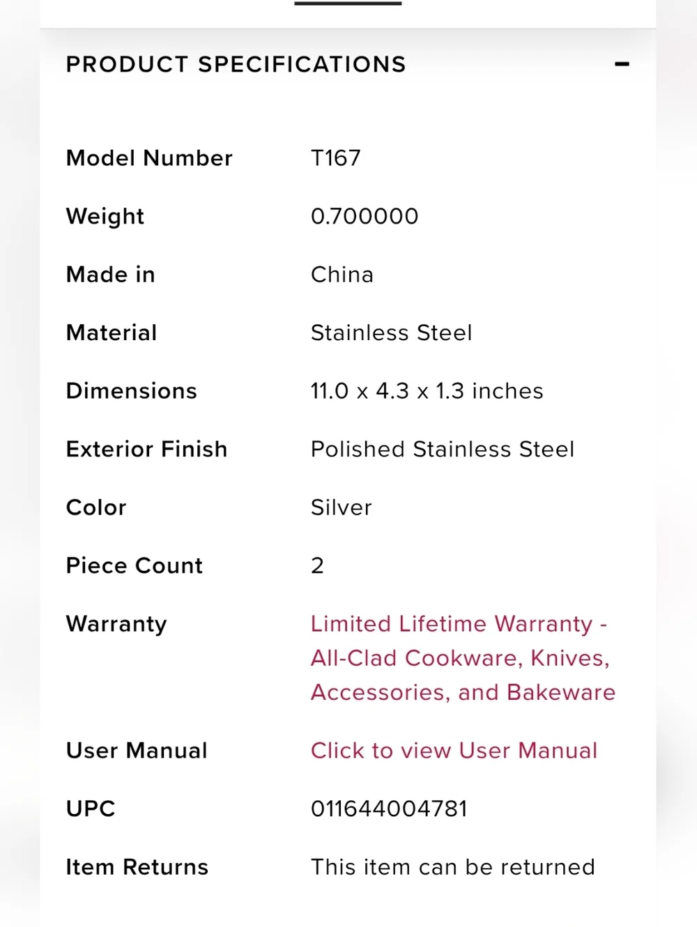 All-Clad Stainless Steel 2-PC Turkey‎ Lifters